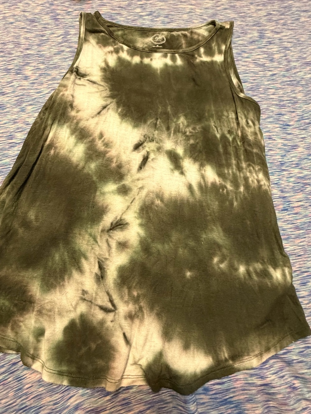 Maurices Olive Green Tie-Dye A-Line Skirt
